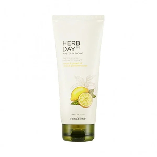 THE FACE SHOP HERB DAY 365 MASTER BLENDING FACIAL FOAMING CLEANSER LEMON & GRAPEFRUIT